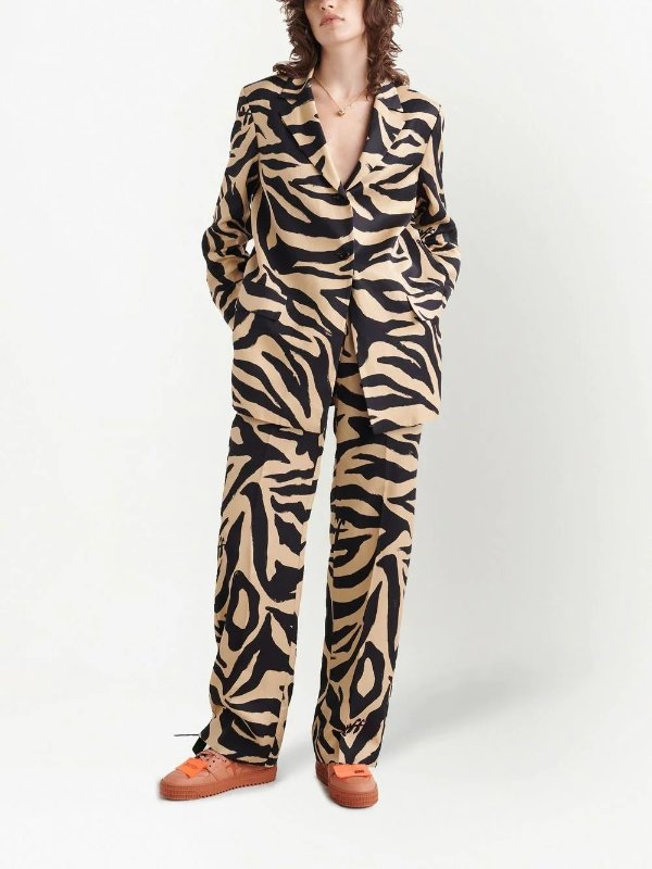 zebra-print oversized 豹纹外套