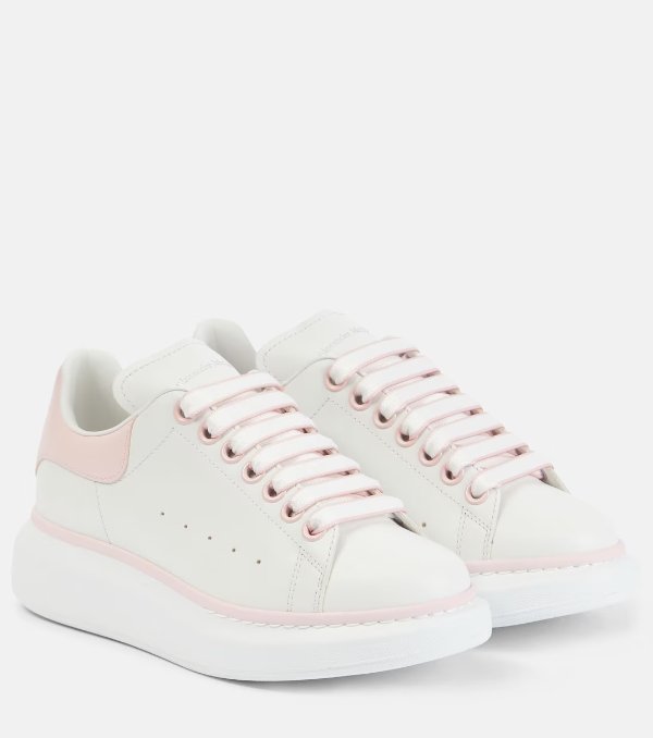 粉色描线小白鞋