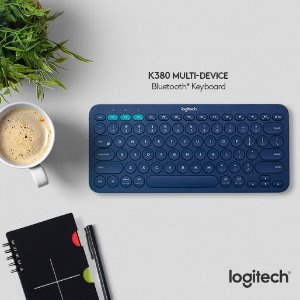 高颜值键盘： Logitech K380 蓝牙键盘 蓝色/黑色可选