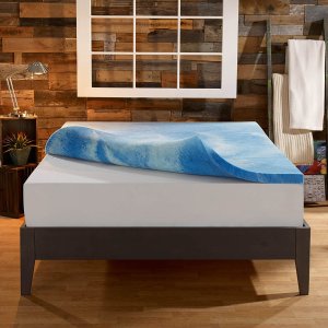 Sleep Innovations 4英寸凝胶记忆海绵毛绒纤维双层床垫（Queen）