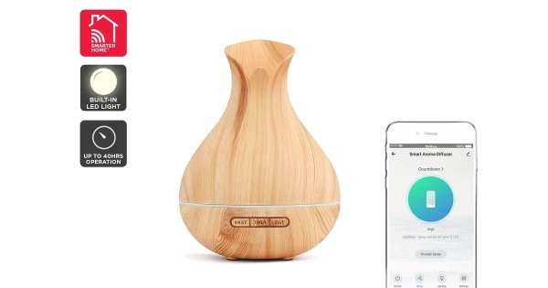 SmarterHome™ 400mL Smart Aroma Diffuser (Light Wood) | Aromatherapy & Diffusers |