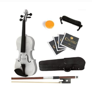 史低价：Mendini 1/8 白色实木小提琴套装 适合初学儿童