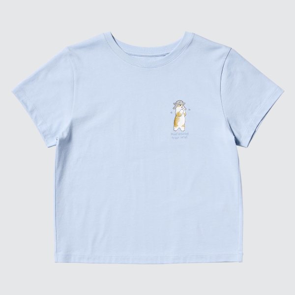 女装鲨鱼猫baby蓝T恤