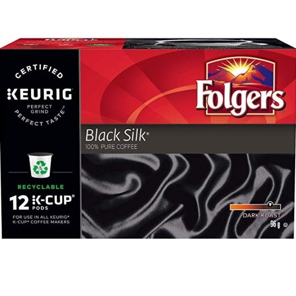 Folgers Black Silk K-Cup 胶囊咖啡12个