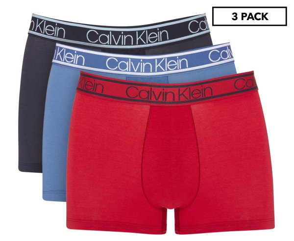 Men's Bamboo Comfort Trunks 3-Pack - Navy/Blue/Red