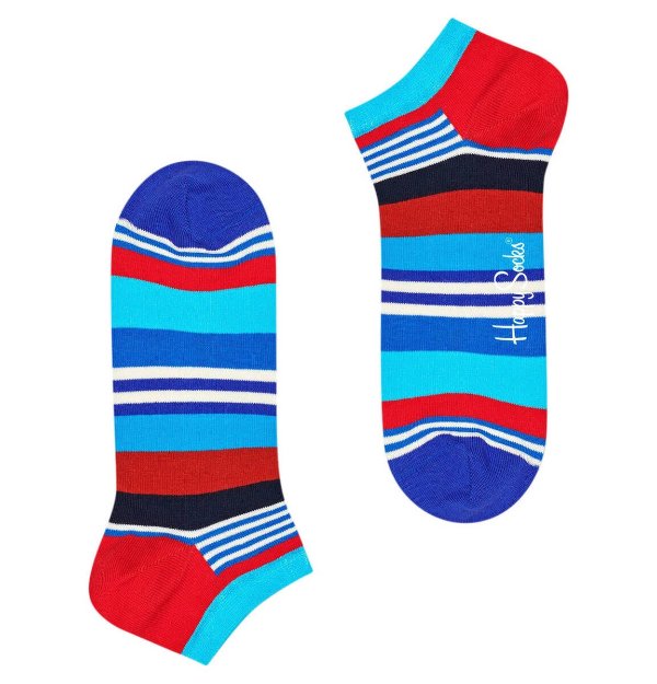 条杠棉袜, blau/rot, 36-40