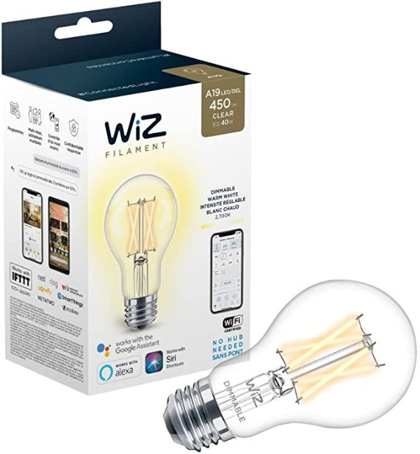 WiZ 40W A19 WiFi 可调光智能 LED 灯泡