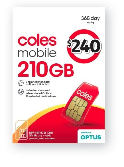 Coles Mobile 210GB
