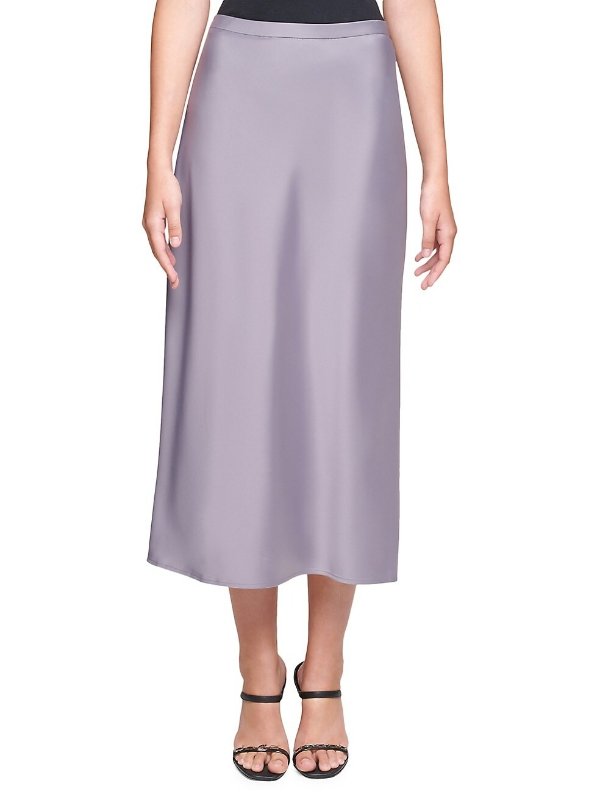 香芋紫缎面半身裙