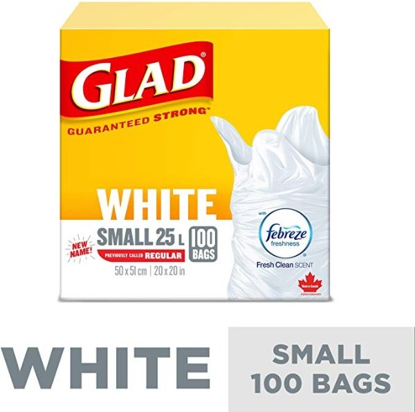 白色垃圾袋 25升容量 100枚