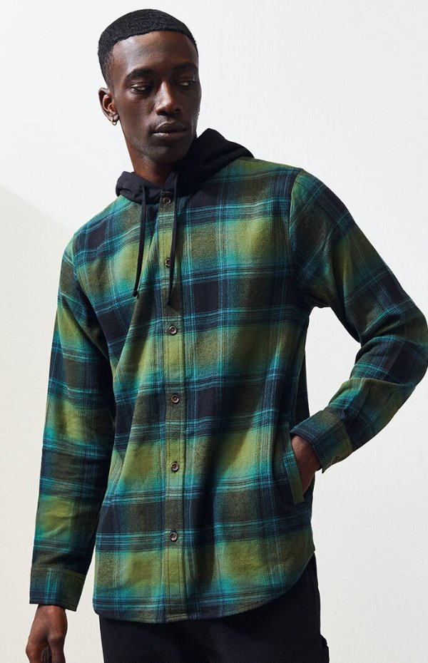 Rommelo Hooded Flannel Shirt