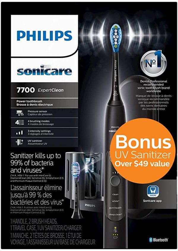 Philips Sonicare ExpertClean 7700 电动牙刷 黑色