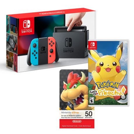 Nintendo Switch 红蓝色游戏主机+Pokemon游戏套装