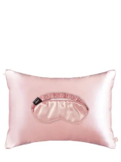 粉色真丝枕套+眼罩