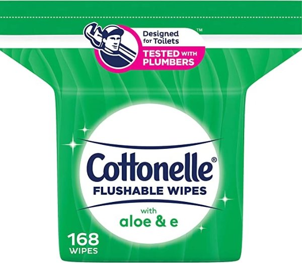 Cottonelle 可冲湿巾168 张