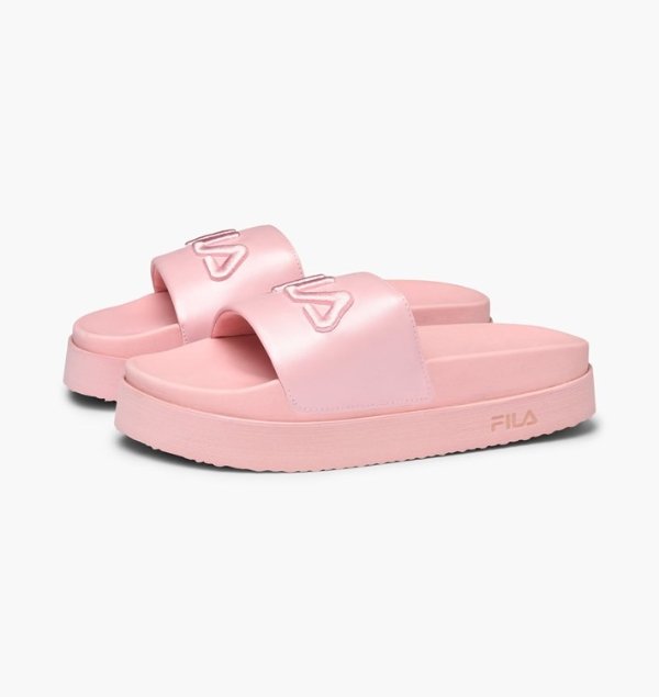 厚底粉色女式拖鞋