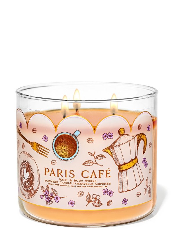 Paris Cafe三芯蜡烛