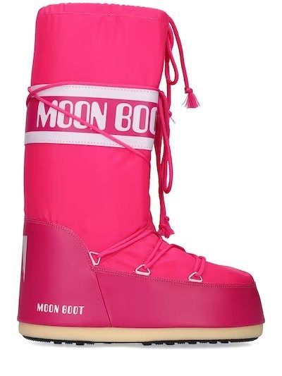 芭比粉色长款雪地靴