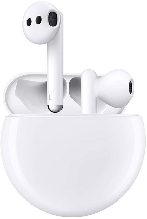 HUAWEI FreeBuds 3 Wireless Earphone with Intelligent Noise Cancellation, White ( With Wireless charger )