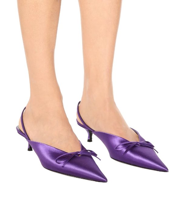 紫色猫跟鞋