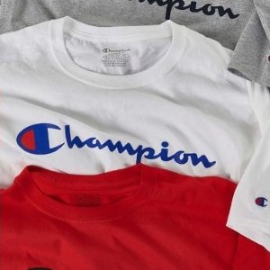 Champion 男士logo白色短袖T恤好价收