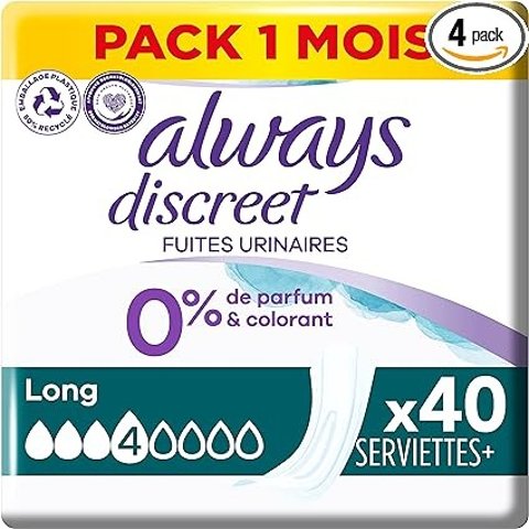 Always Discreet 0%, 40 片卫生巾4号