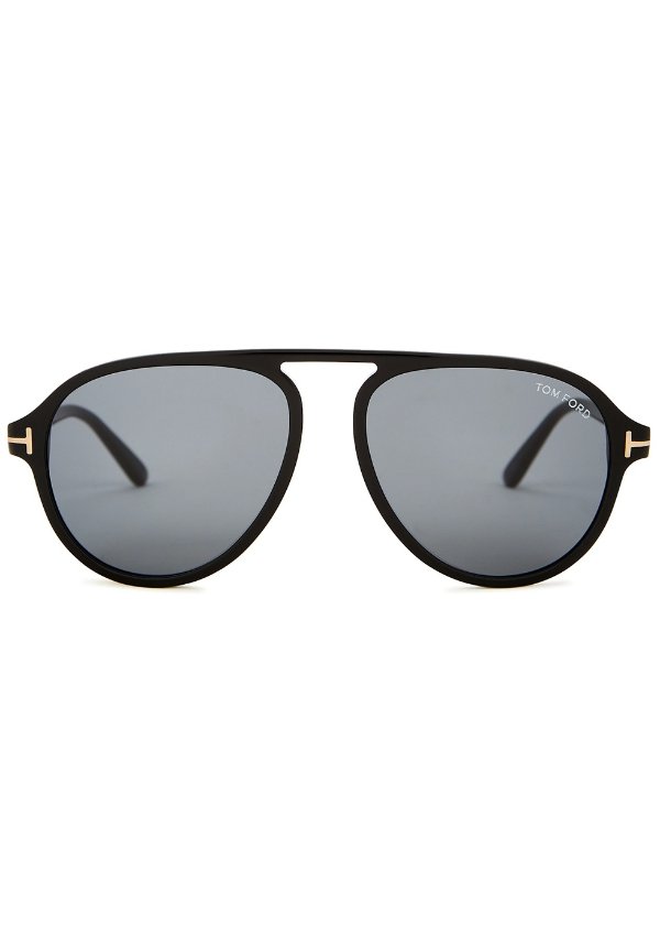Tony black aviator-style sunglasses