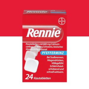 德国家庭必备药Rennie 咀嚼片 饮食不规律 胃痛胃胀再不怕
