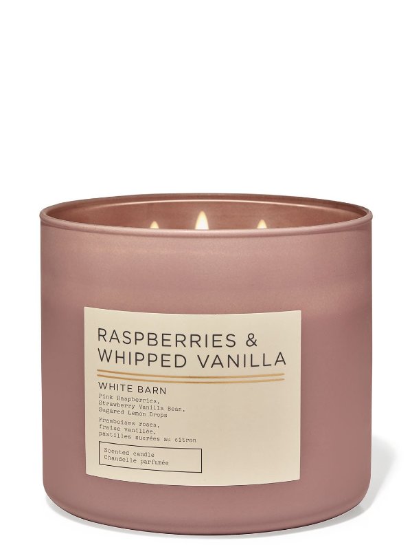 Raspberries & Whipped Vanilla三芯蜡烛