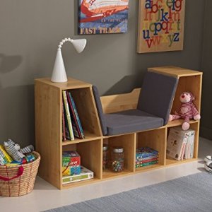 KidKraft 二合一儿童书柜椅,玩具房不能错过的收纳好物