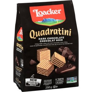 💥史低价💥：Loacker Quadratini 黑巧克力威化饼干 250g 意式口味