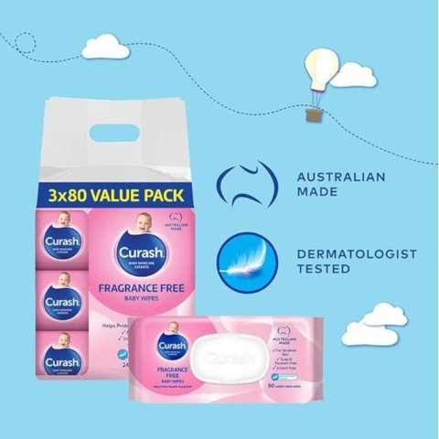 6折起 $8收3连包Curash宝宝湿巾 澳洲妈妈首选 99%水份 好用必囤！