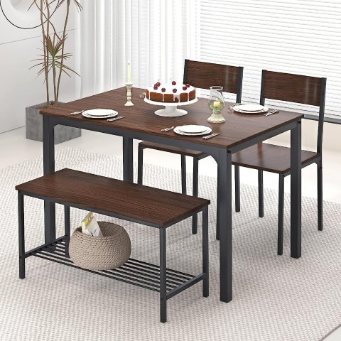 史低价：SogesHome 木纹桌椅4件套 餐桌/书桌多用途