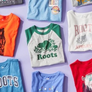 Roots 夏日T恤 少女紫、活力条纹 加拿大国民品牌 舒适百搭