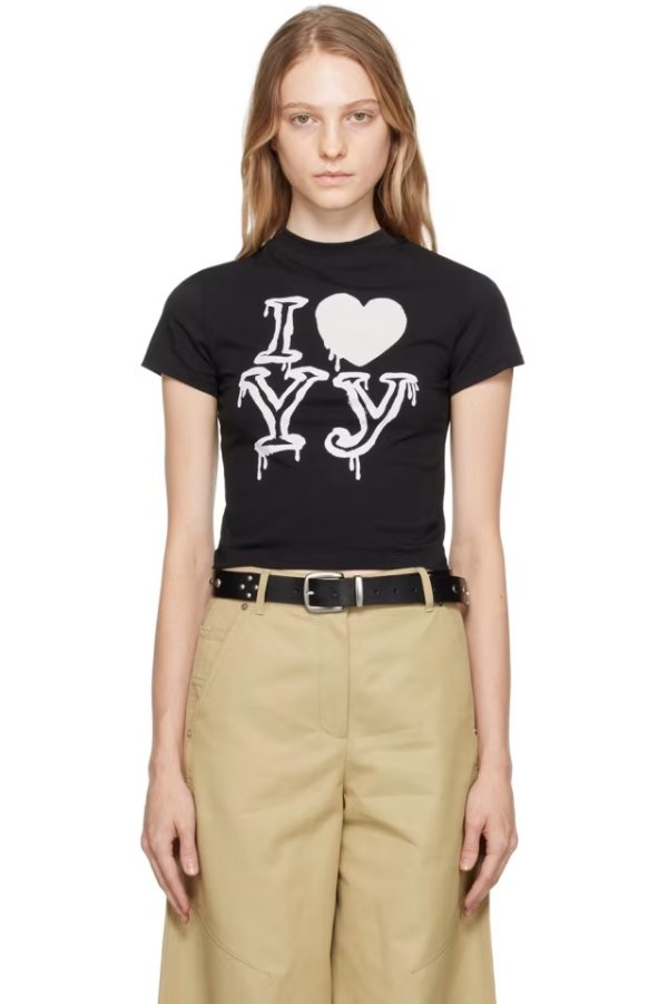 黑色 I Love YY T 恤