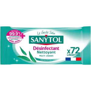 🥬白菜价：Sanytol 消毒湿巾72片 消灭99.9%的细菌、病毒和霉菌