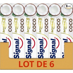 4件额外95折！椰子味谁不爱！SIGNAL可可美白牙膏 6x75ml