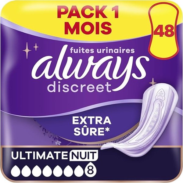 Always Discreet 夜用卫生巾 48片