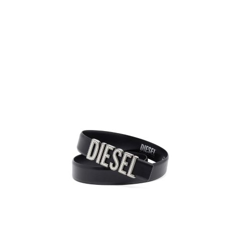 Diesellogo皮革腰带