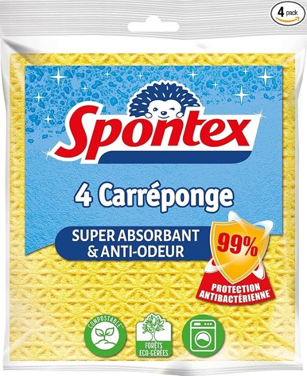 SPONTEX 扁平清洁海绵 4块