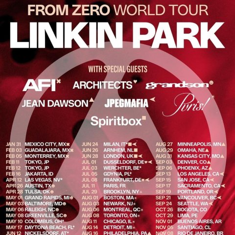 11月22日10:00⏰公售开抢！2025 Linkin Park 林肯公园 《From Zero》世界巡演 返场巴黎！