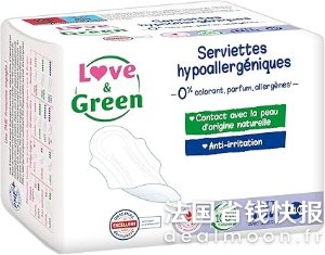 Love & Green量大用！Love & Green 纯棉卫生巾 10片 