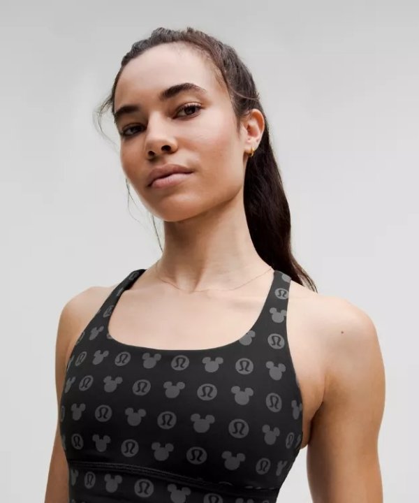 Disney x lululemon 米奇头+logo运动bra