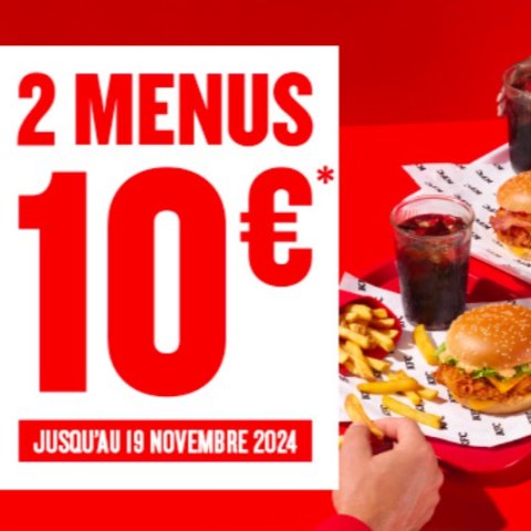 KFC两个套餐仅€10