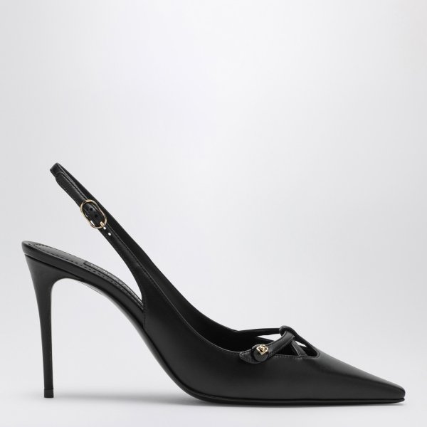 Dolce&Gabbana Escarpin slingback noir en cuir | TheDoubleF