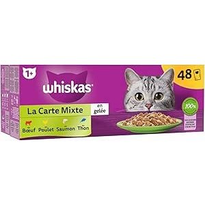 WHISKAS9折＋买4件额外95折肉酱猫条 48 支