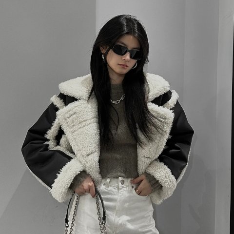 STAND STUDIO太酷辣 叠8折 码NEXT20 @SusanChen陈山皮毛一体夹克