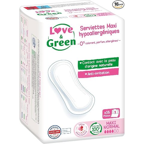 Love & Green 纯棉卫生巾 16片