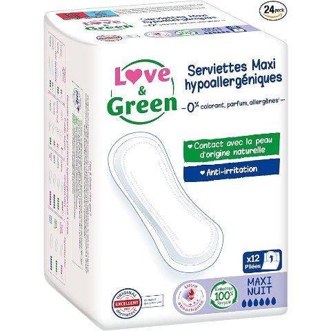 Love & Green 纯棉卫生巾 12片