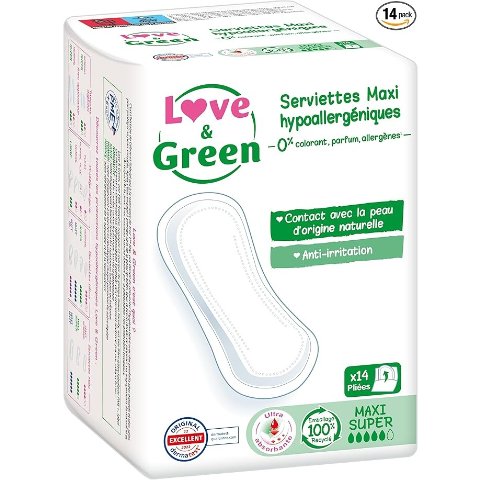 Love & Green 纯棉卫生巾 14片